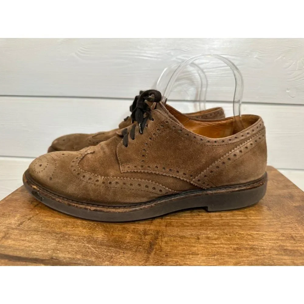 Aquatalia Carson Brown Suede Waterproof Lace Oxford Shoes Size 8
